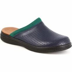 Belym Sabot Médicale Homme En Cuir Bleu 101 Couleur BLEU MARINE