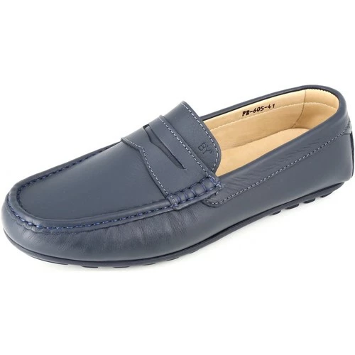 Belym Mocassins Hommes Ville En Cuir Bleu 605 Couleur Bleu