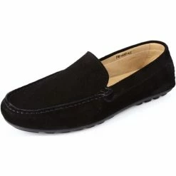 Belym Mocassin Homme De Ville En Cuir Daim Noir 600 Couleur Noir