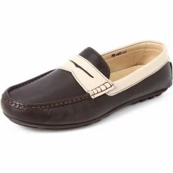 Belym Chaussures Mocassins Homme ville en Cuir Marron Beige 605 Couleur Marron