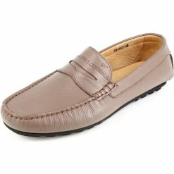 Belym Mocassins Hommes en Cuir Beige Chaussures 19 Couleur Beige
