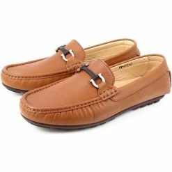 Belym Mocassins Hommes en Cuir Cognac avec garniture 613Belym Couleur Camel
