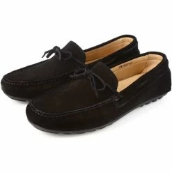 Belym Mocassins Hommes en Cuir Noir Daim 603 Couleur Noir