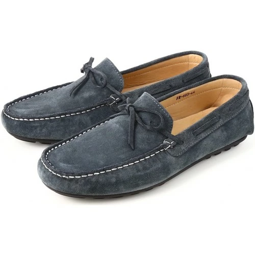 Belym Mocassins Hommes en Cuir Gris Daim 603 Couleur Gris