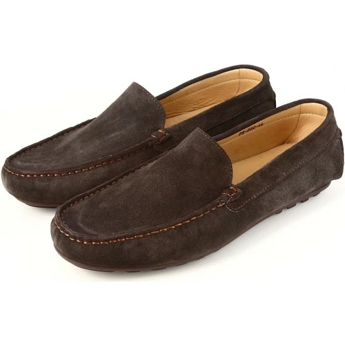 Belym Mocassins Hommes en véritable Cuir Marron Daim 600 Couleur Marron