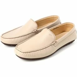 Belym Mocassins Hommes en véritable Cuir Beige 600 Couleur Beige