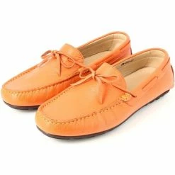 Belym Mocassins Homme en véritable Cuir Orange 603 Couleur Orange