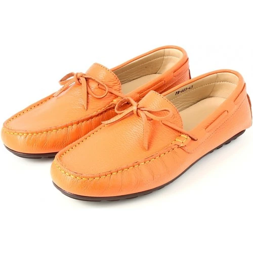 Belym Mocassins Homme en véritable Cuir Orange 603 Couleur Orange