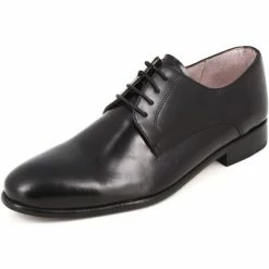Belym Richelieu Homme ville en cuir noir Couleur Noir
