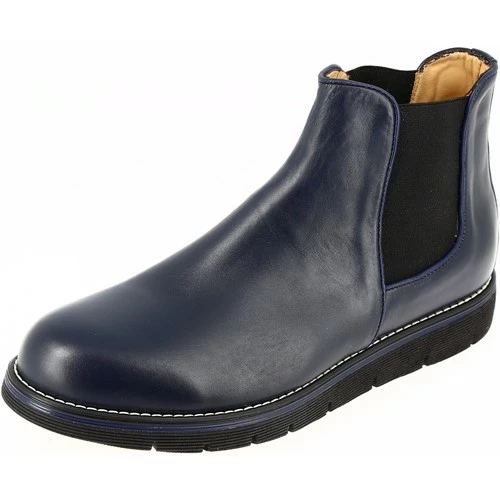 Belym Bottes en cuir pour hommes bleu marine 090 Couleur BLEU MARINE