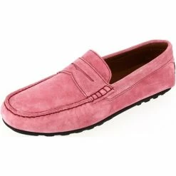 Belym Mocassin homme très tendance en véritable cuir daim rose 605 Couleur list: Rose|Rose