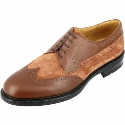 Belym Chaussure Derby Homme en cuir lisse varier avec daim Cognac Couleur list: Marron|Marron
