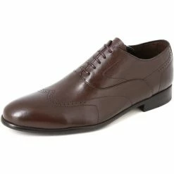 Belym Chaussures Hommes de Ville en Cuir Marron Couleur Marron