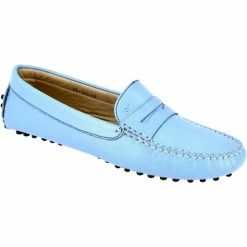 Belym Mocassin femme en cuir véritable Bleu ciel 105 Couleur list: Bleu|Bleu