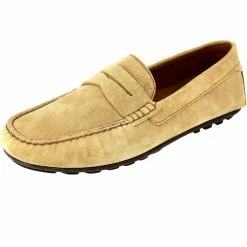 Belym Mocassin homme de ville en cuir daim jaune 605 Couleur list: Jaune|Jaune
