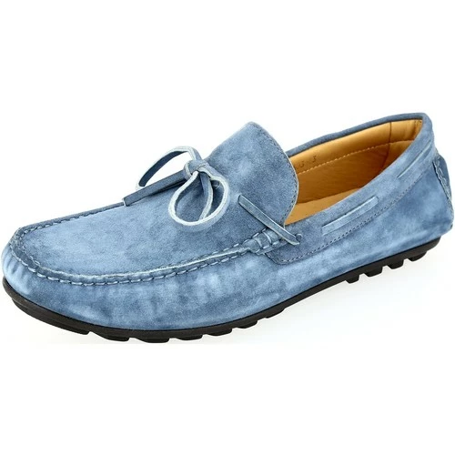 Belym Chaussure Mocassin homme en cuir bleu ciel daim 603 Couleur list: Bleu|Bleu