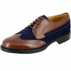 Belym Derby homme en cuir Marron et Bleu daim 360 Couleur list: Marron|Marron